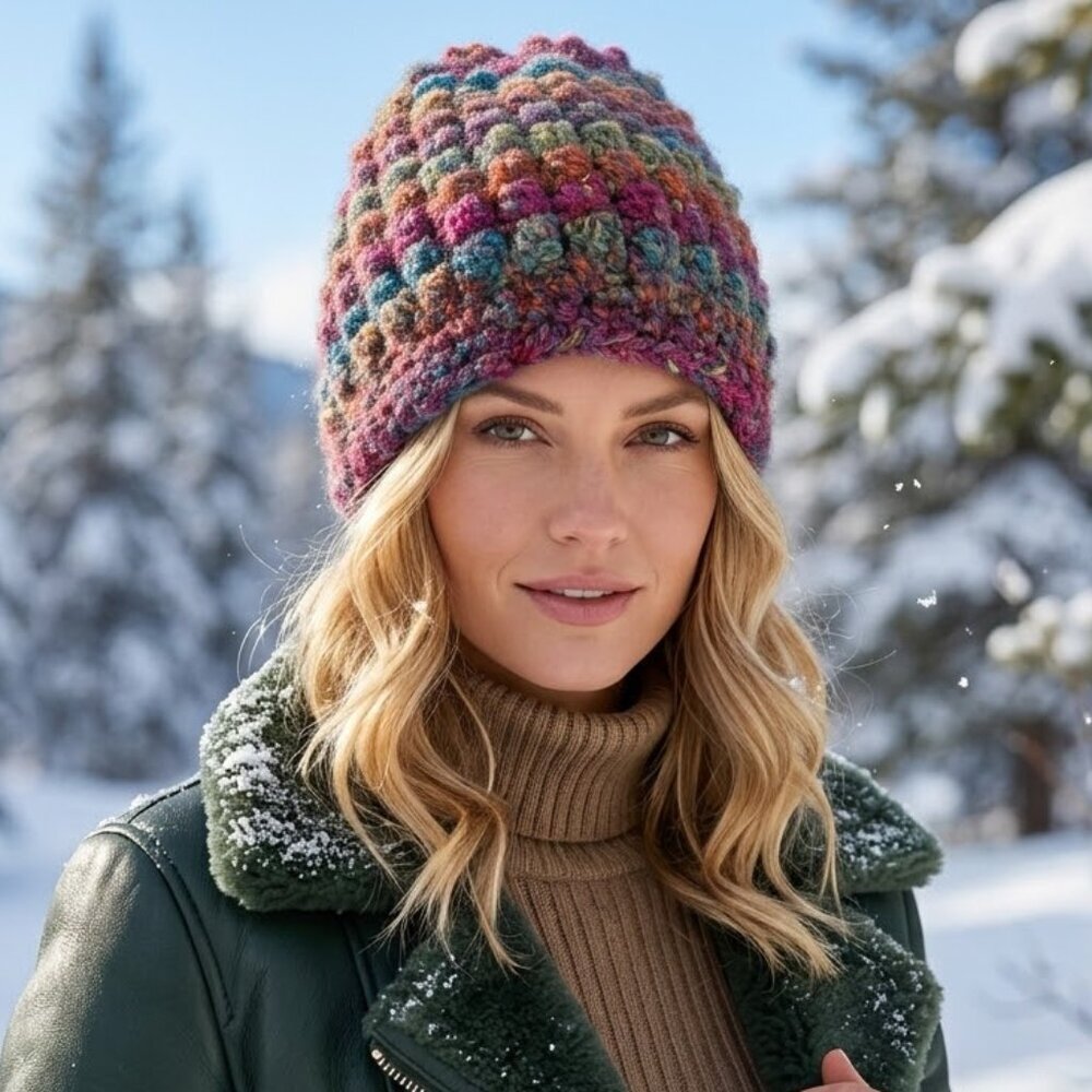 Multicolor Crochet Beanie - Extra Thick